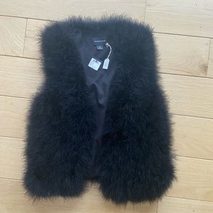 🖤Black Club Monaco Feather Vest🖤